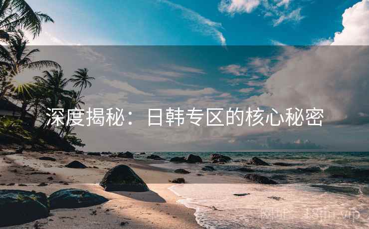 深度揭秘：日韩专区的核心秘密  第2张
